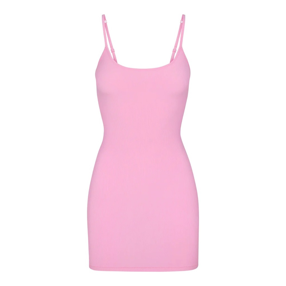 Nwt & bag skims soft lounge mini dress - cotton candy - xxs